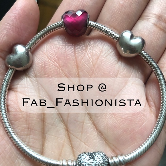 Pandora retired sterling silver heart clips (2) - Picture 4 of 6